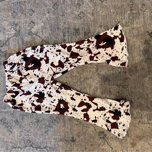 Stylish Kids Cow Print Flared Bottoms